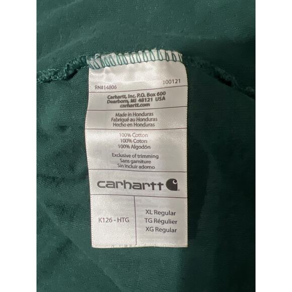 Carhartt Mens Original Fit Heavyweight Green Logo Graphic L/S Pocket Shirt Sz XL - Picture 7 of 8